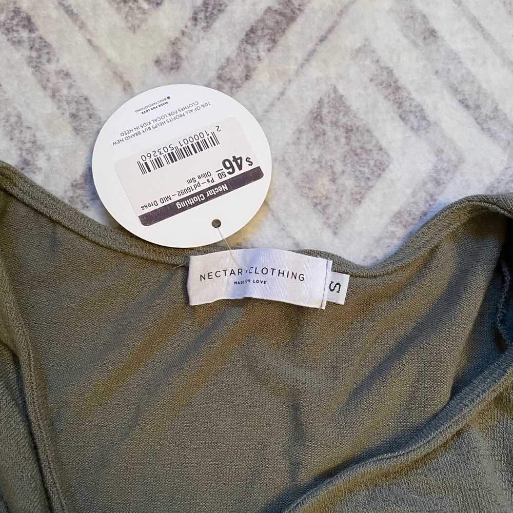Nectar clothing, size small, sweater dress, green, new with tags